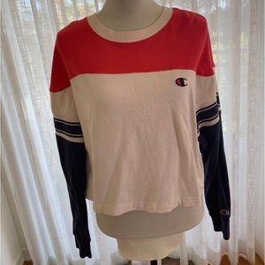 Champion color block longsleeve crop top